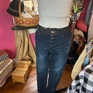 Italian designer lined denim pants.